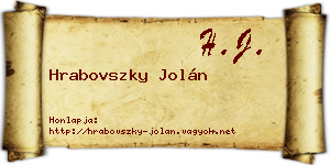 Hrabovszky Jolán névjegykártya