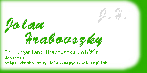 jolan hrabovszky business card